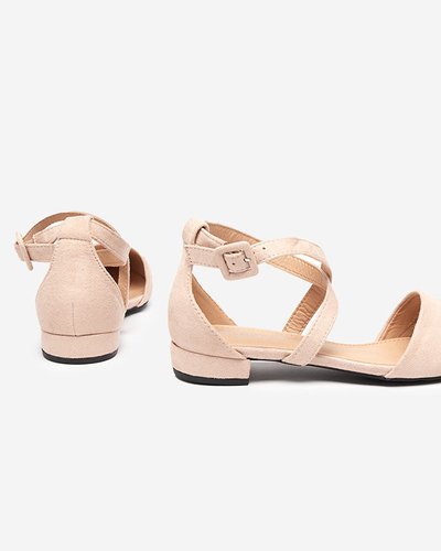 Туфлі жіночі на плоскому каблуці, бежеві Qiumi - Взуття