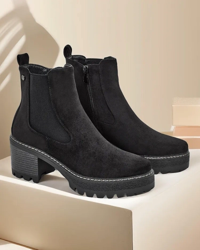 Dámské kotníkové boty Royalfashion Eco-suede na podpatku Segori
