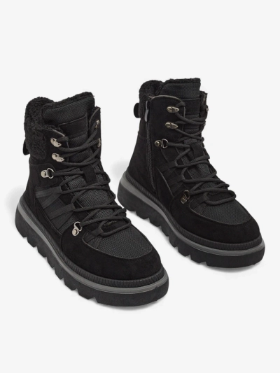 Dámské Kotníkové Boty Aurora Černé Kožené Elegantní na Podzim