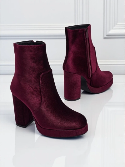 Dámské kotníkové boty na sloupku al'la Velur Miss