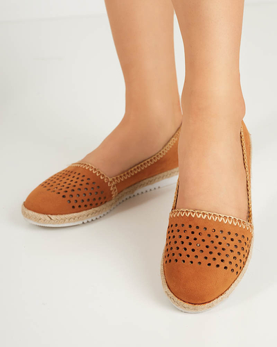 VÝPRODEJ Dámské prolamované espadrilky v provedení Camel Terila - Obuv