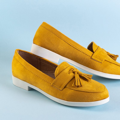 Жовті жіночі лофери з бахромою Atrugiel