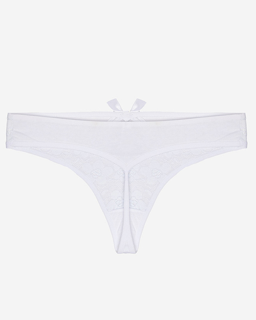 Білі жіночі мереживні трусики стрінги - Нижня білизна