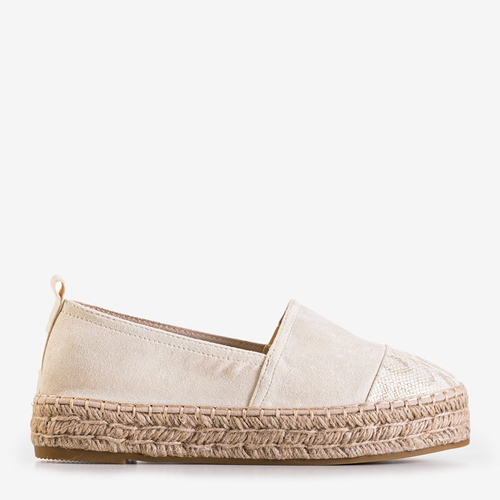 Бежеві жіночі еспадрильї на платформі з оздобленням Tinika