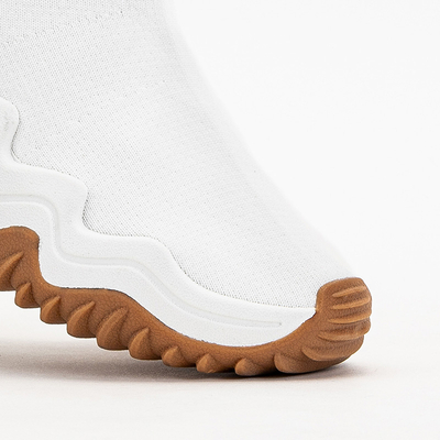 Bílé dámské vysoké tenisky Tenera na platformě - obuv