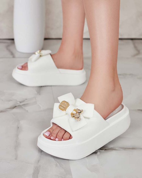 Royalfashion Жіночі гумові шльопанці з декоративним бантом Apis