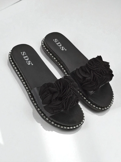 Royalfashion Жіночі шльопанці на плоскій підошві Flora Verde