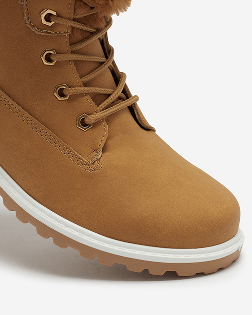 Класичні жіночі черевики снігоходи з верблюжої тауни - Взуття