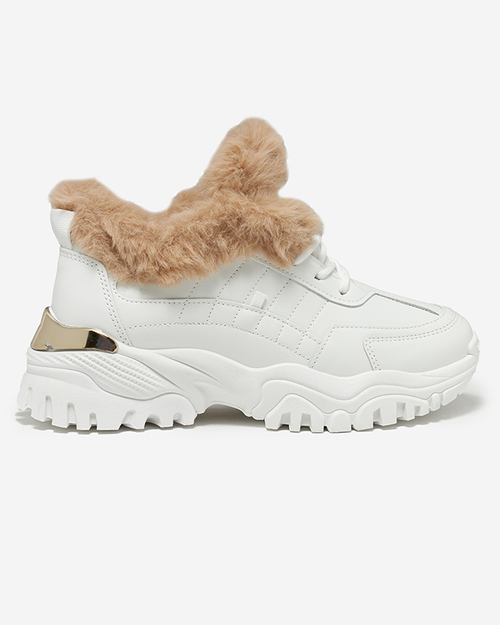 Білі утеплені кросівки з оздобленням Flixi