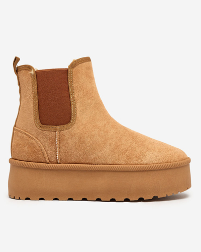 Royalfashion Hnědé dámské sněhule na platformě Stiellsia