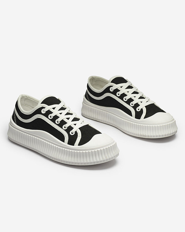 Dámské tenisky na pevné podrážce v černé barvě Dessica - Obuv