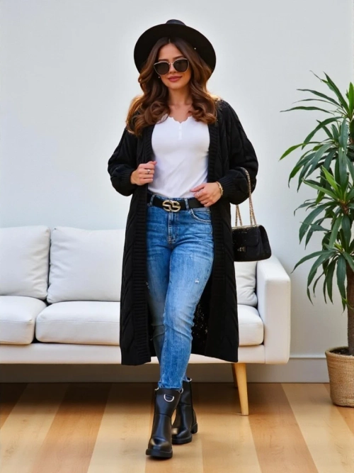 Жіночий в'язаний пончо-светр Royalfashion