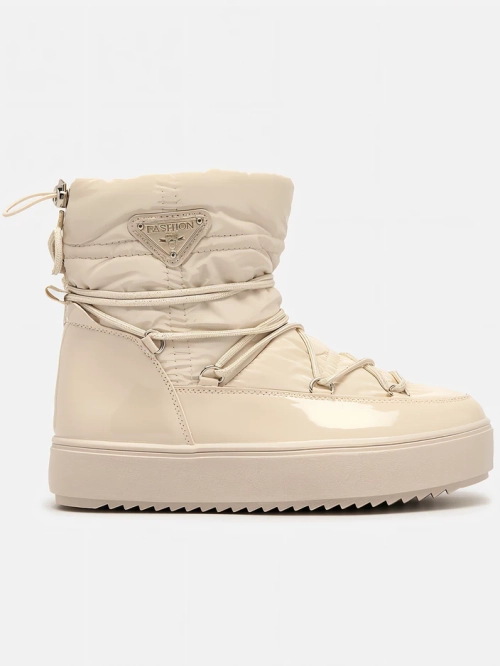 Royalfashion Жіночі черевики-сліпони a'la снігоступи бежеві Vevnose