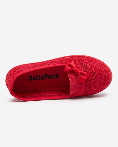 OUTLET Дівчачі червоні ажурні кеди з бантом Apllo - Туфлі