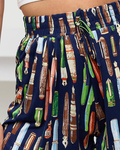 Neonově zelené vzorované dámské šortky - Oblečení