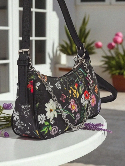 Royalfashion Malá dámská kabelka z eko kůže s květinovým vzorem Lily Bloom