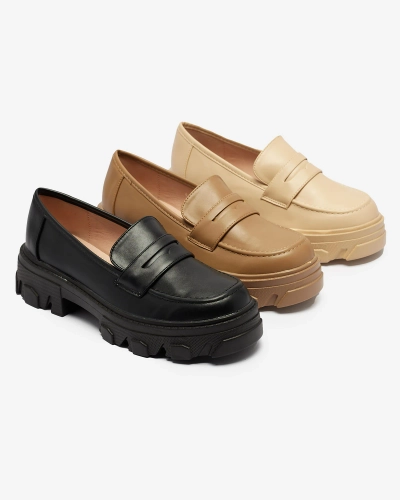 Béžové dámské mokasíny na pevné podrážce Desika - Obuv