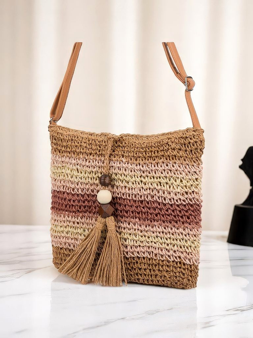 Royalfashion Маленька жіноча солом'яна сумка в смужку Charm Mini