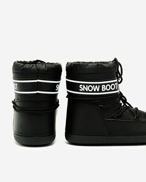 Royalfashion Чорні жіночі снігоступи з рубчиком Soblesia