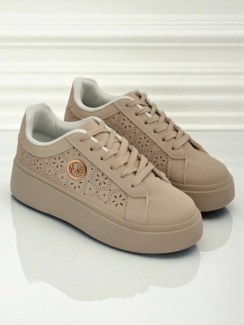 Жіночі снікерси платформа Callista Royalfashion ecru екологічна шкіра