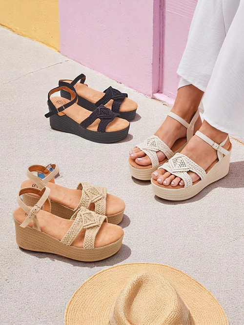 Royalfashion Жіночі босоніжки на танкетці плетені Sunny Day