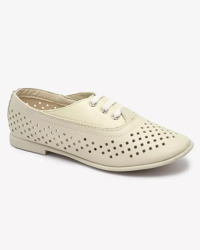 Béžové dětské prolamované mokasíny Janno- Footwear