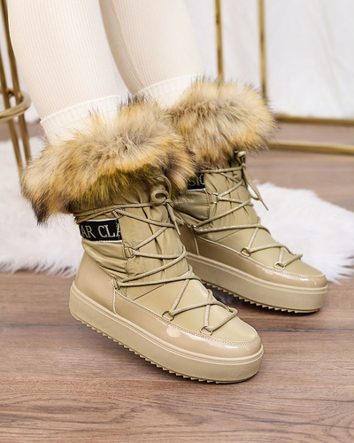 Royalfashion Světle hnědé nazouvací boty a'la snow boots for women Gomllo