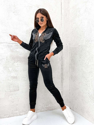 Жіночий світшот Royalfashion чорний з цирконами