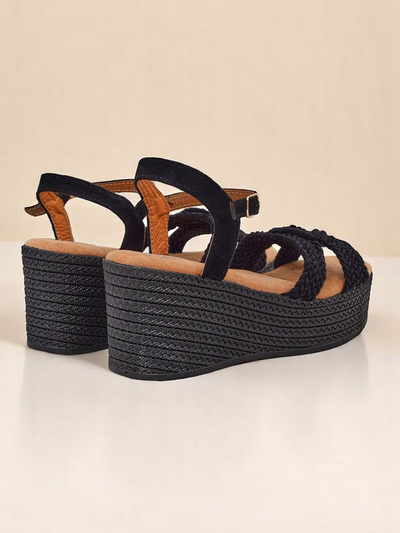 Royalfashion Dámské sandály na klínku pletené Sunny Day