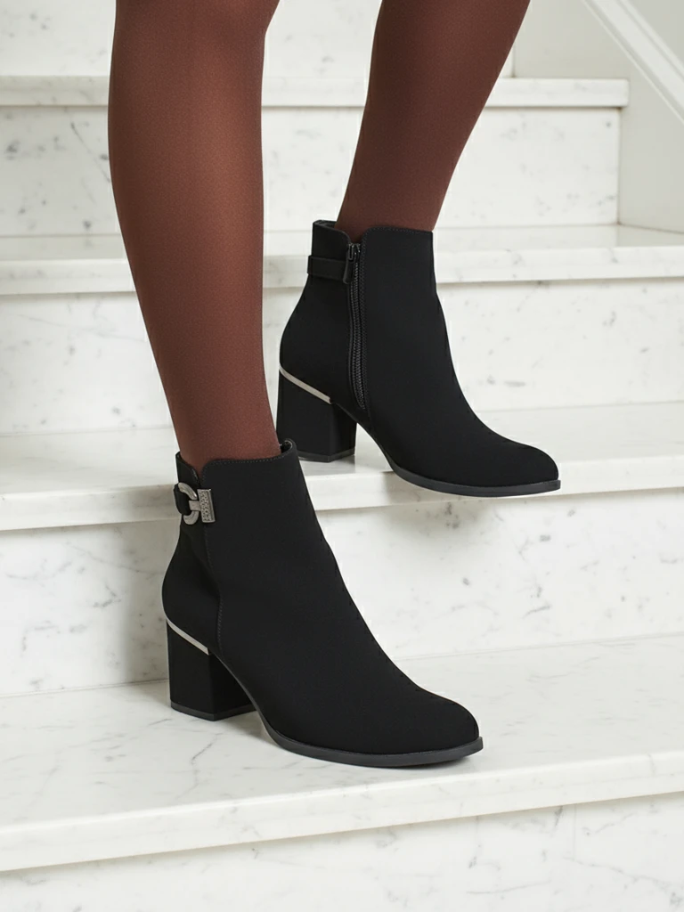 Dámské kotníkové boty z eko kůže na sloupku Ruvina