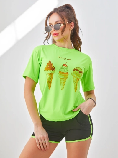 Royalfashion Dámská sportovní souprava s tričkem a šortkami Ice Cream