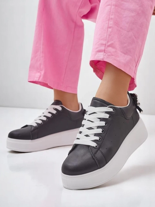 Royalfashion Жіночі спортивні кросівки на платформі з бантом Рібон