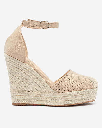 Royalfashion Бежеві жіночі босоніжки Meylasi на платформі