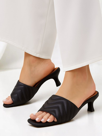 Dámské sandály Callista Nero na jehlovém podpatku 5 cm, léto, ekologická kůže