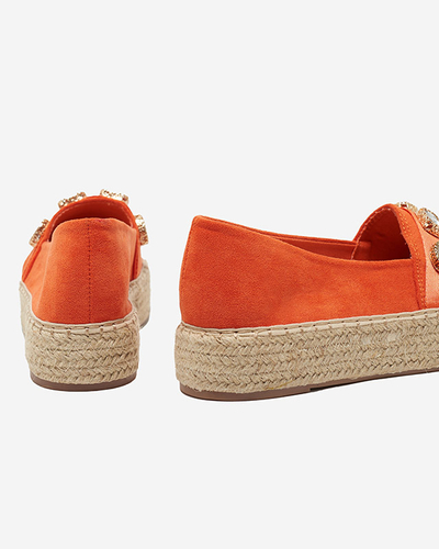 Oranžové dámské espadrilky s krystaly Fenenna - Boty