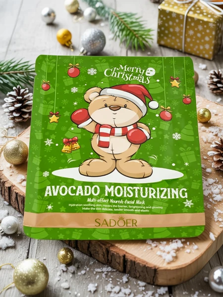 Vánoční pleťová maska v plátýnku s avokádem - hydratační