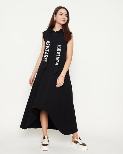 Dámské černé mikinové šaty midi - Oblečení