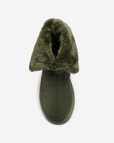 Tmavě zelené dámské boty a'la snow boots Amirfu- Obuv