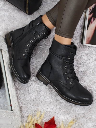 Eko kožené šněrovací dámské kotníkové boty Ravonna