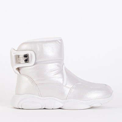 Bílé dětské sněhule na suchý zip od Wintori - Obuv