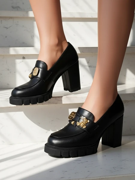 Dámské Sandály Athény na Sloupku z Ekokůže v Černé Barvě