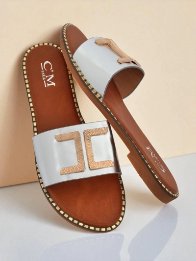 Royalfashion Dámské pantofle z eko kůže s ozdobou Gildra