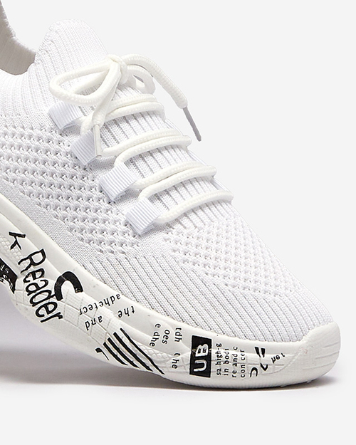 Білі жіночі спортивні сліпони з написом Kejini - Взуття