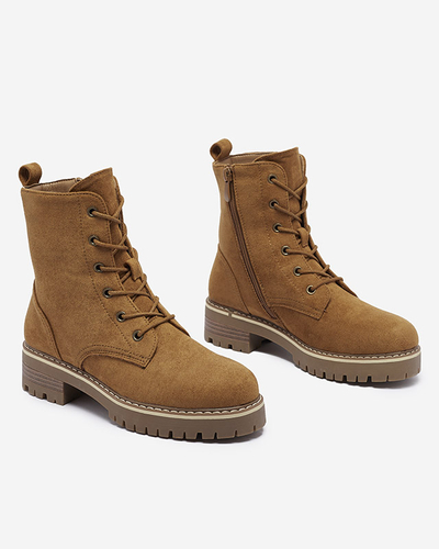 Hnědé dámské traperky Priviea - Obuv