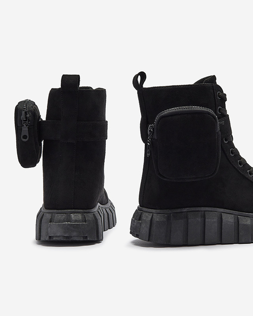 Жіночі черевики з саше чорного кольору Sauups- Footwear