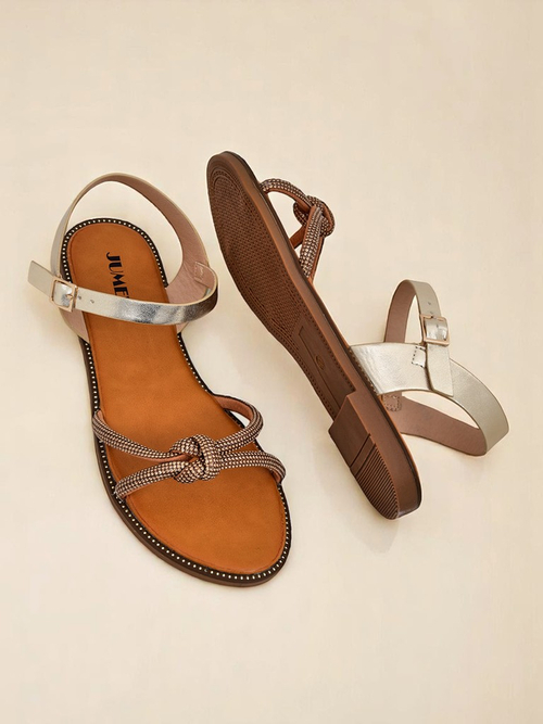 Royalfashion Жіночі сандалі з декоративними цирконіями Bella Shine