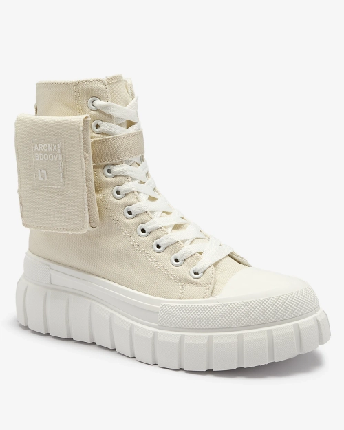 Бежеві жіночі кеди на високій платформі Uprella - Взуття