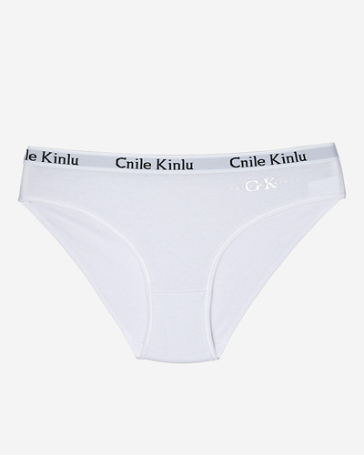 Dámské bílé bavlněné kalhotky se sportovní gumou - Spodní prádlo