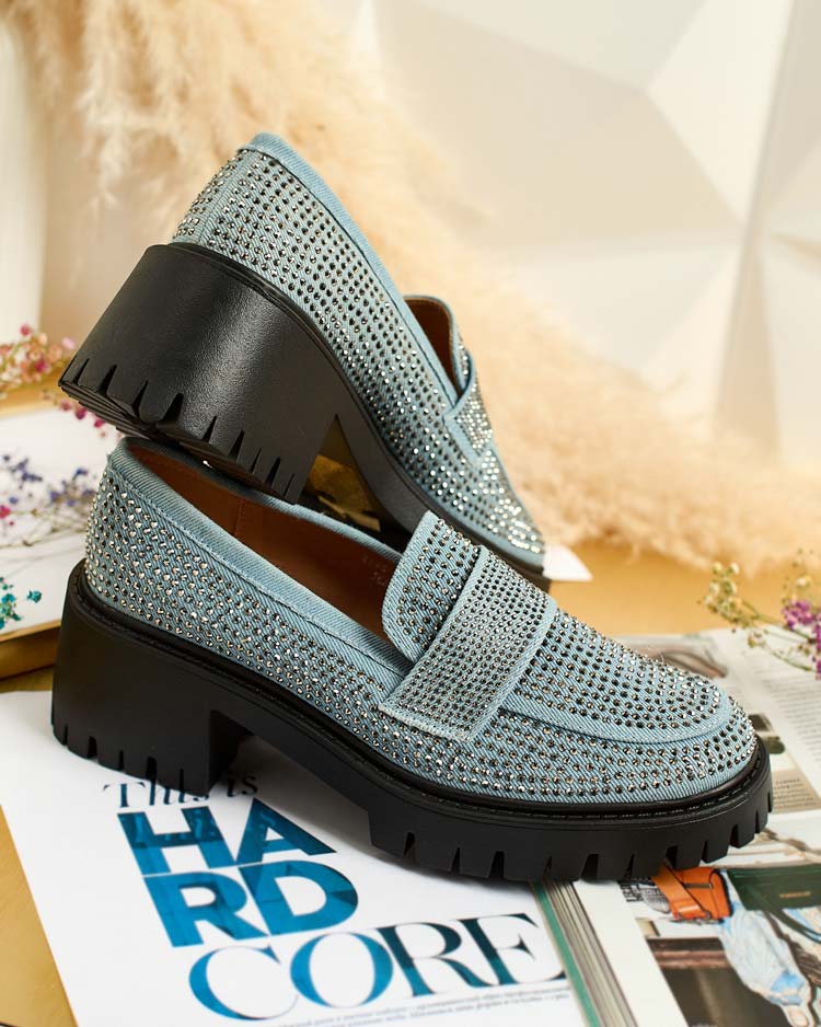 Royalfashion Dámské mokasíny se zirkony Epolls