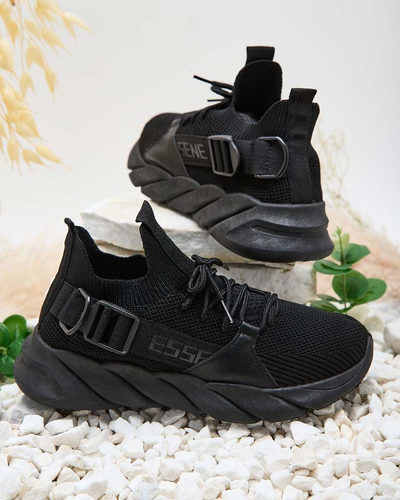 Esmeralda Černé Sneakersy na Plochém Podpatku